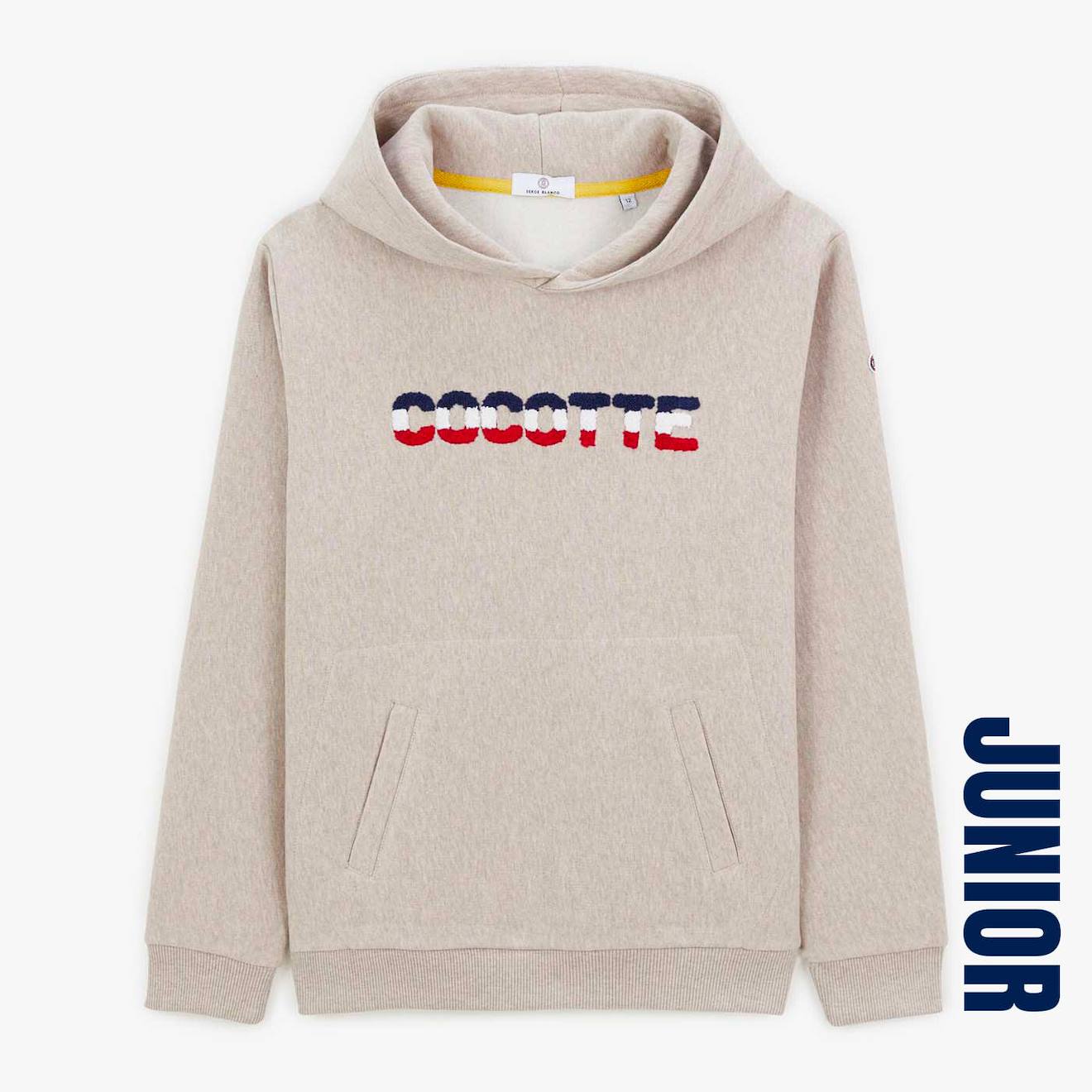 Sweat À Capuche Junior Cocotte En Molleton Beige Chiné