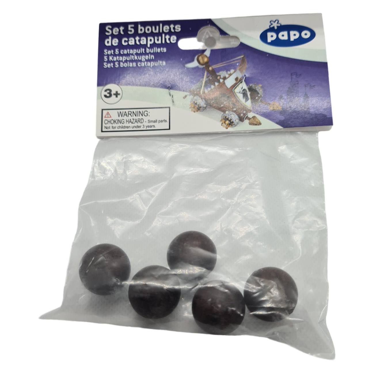Set De 5 Boulets De Catapulte Marron