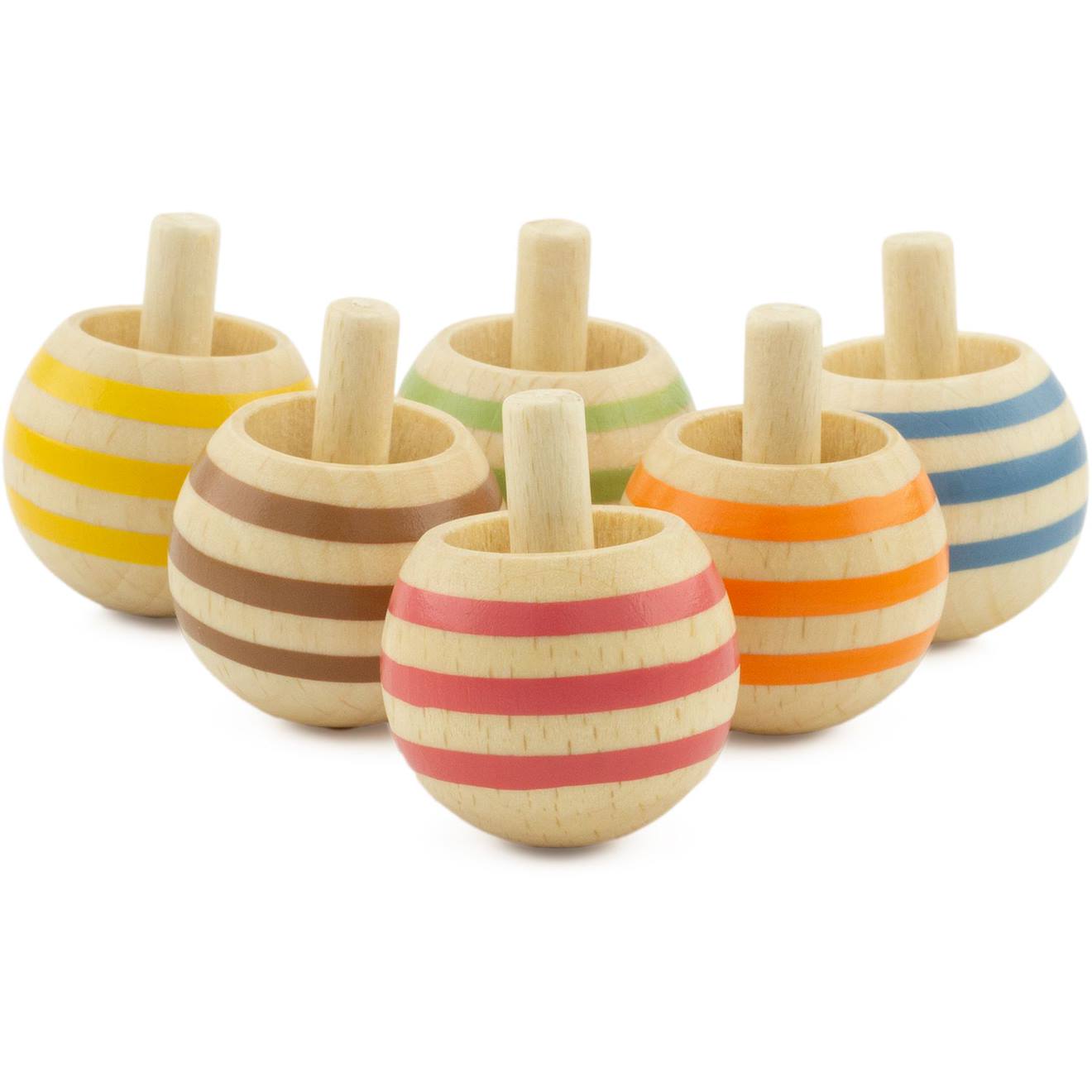 Lot De 6 Toupies Tête En L'air Beige