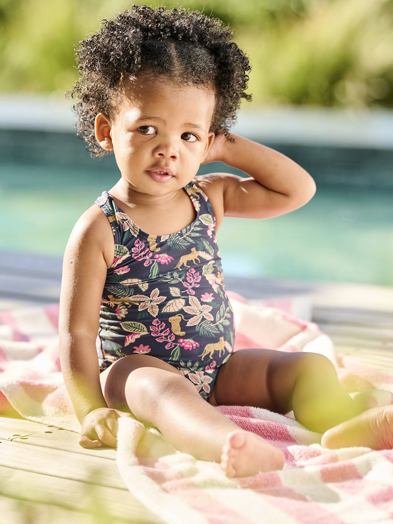 Maillot de bain 1 pièce imprimé bébé fille Capsule famille encre