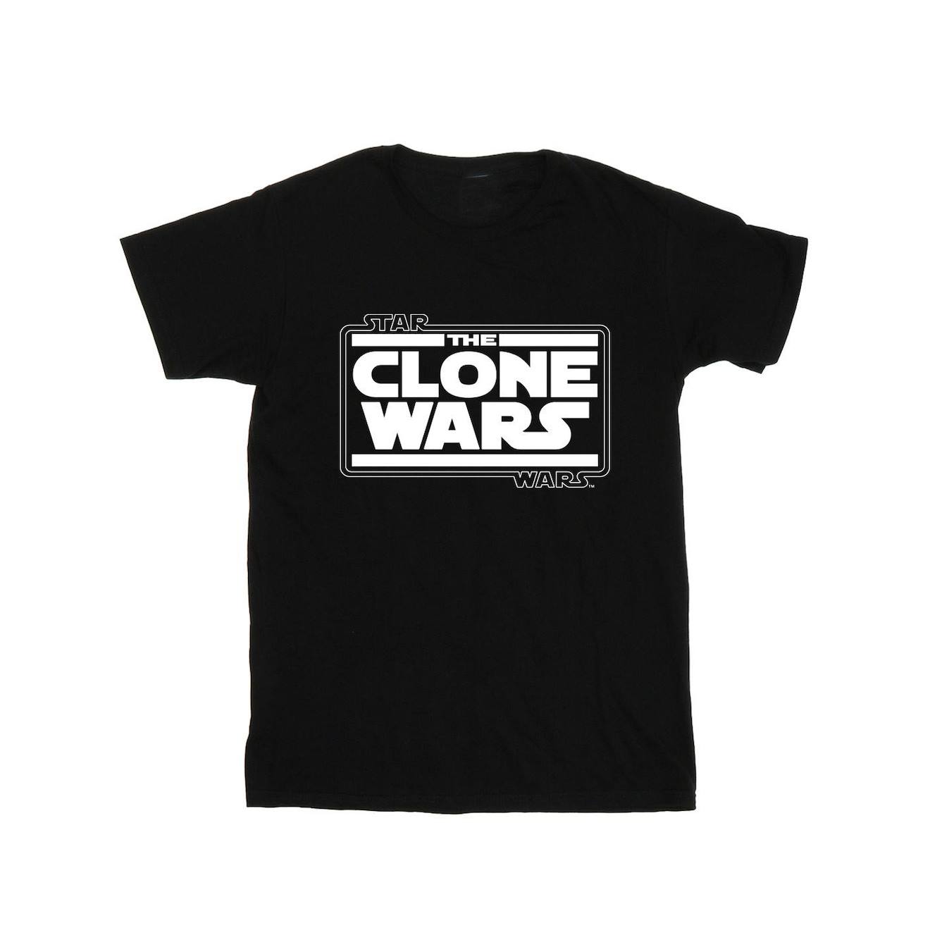 T-shirt Clone Wars En Coton Peigné De Qualité Supérieure Star Wars Noir