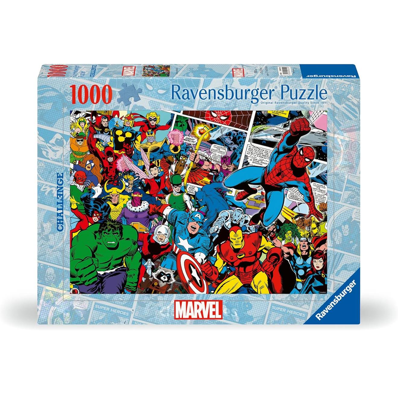 Challenge Puzzle Marvel 1000 Pièces Bleu