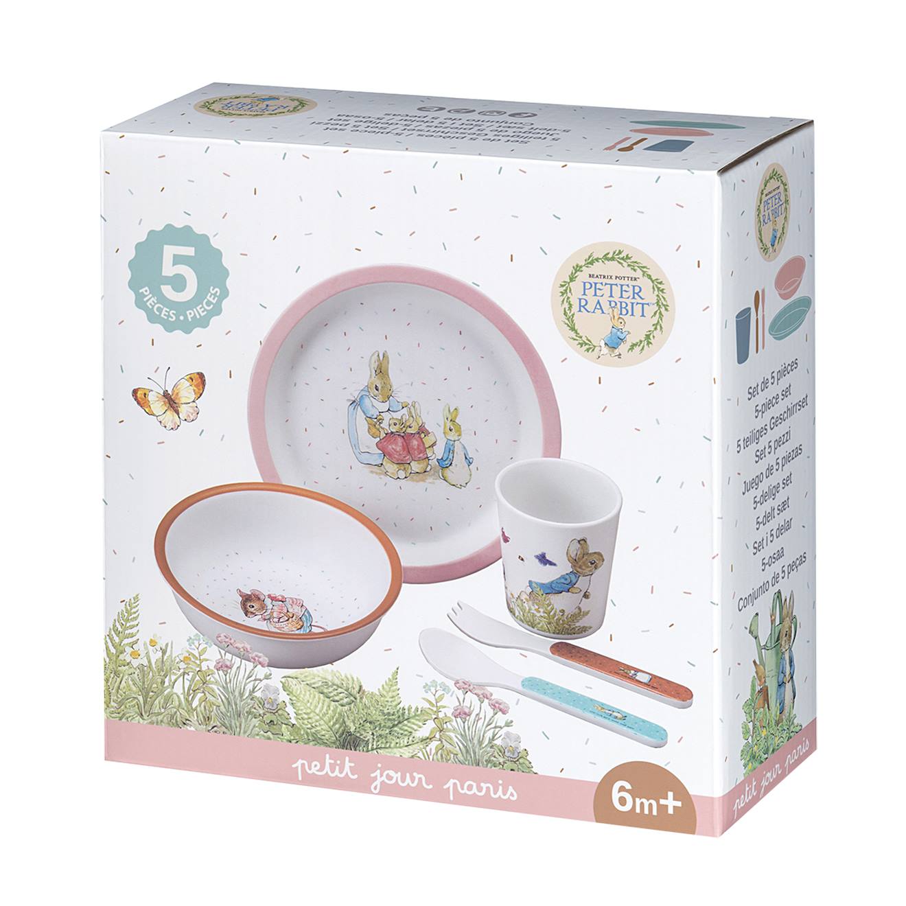Coffret 5 Pièces Pierre Lapin Rose Rose (Petit Jour) - Image 1