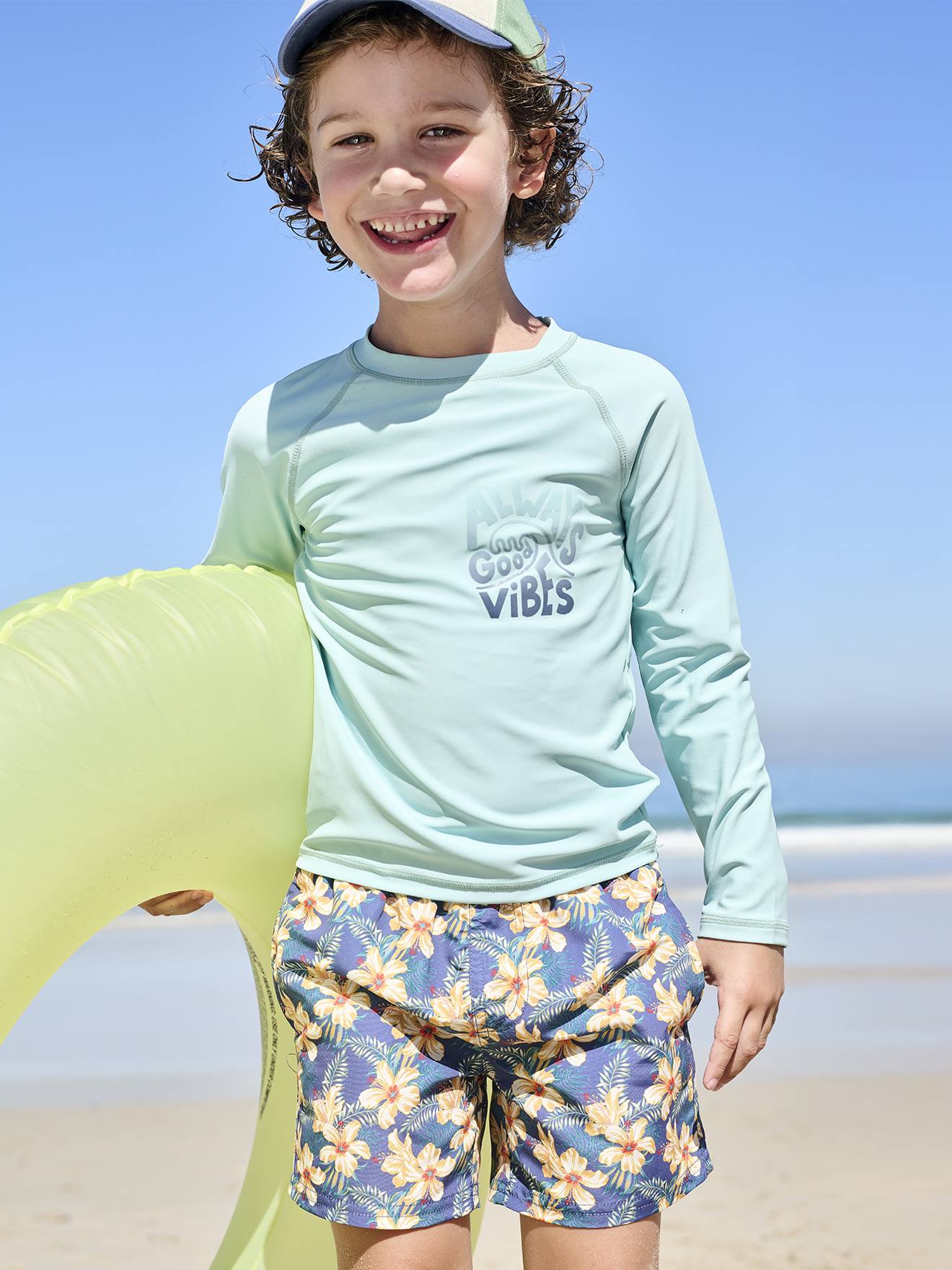 Maillot de bain imprimé garçon marine imprimé