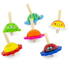 Jouet-Jeux de plein air-Lot de 6 toupies bébêtes
