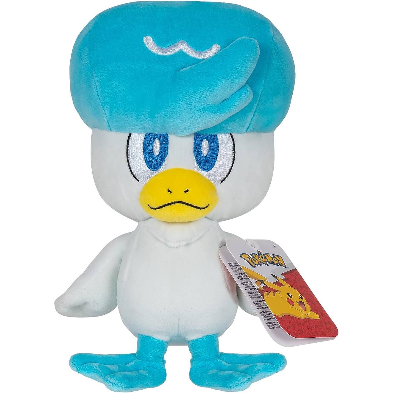Pokémon Quaxly Plush - Peluche 20,3 Cm Avec Détails Authentiques Bleu