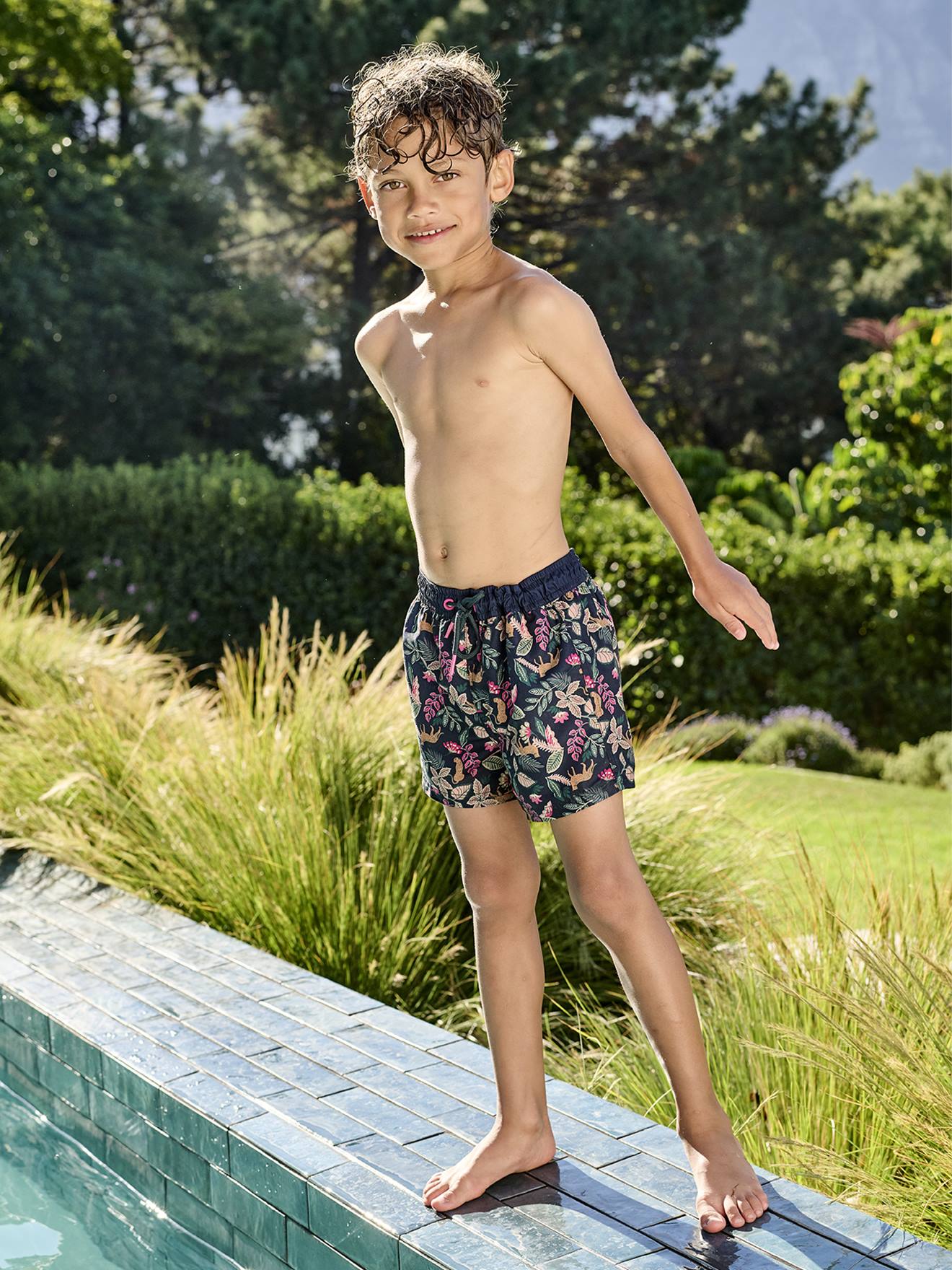 Short de bain imprimé garçon Capsule famille encre