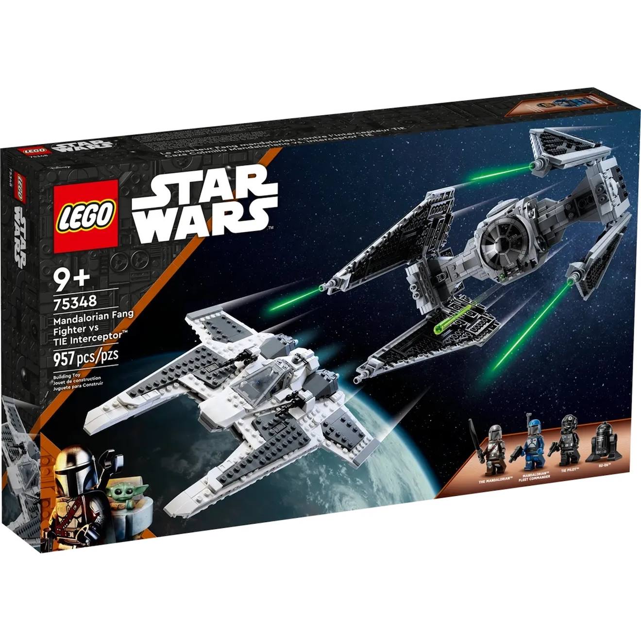 Star Wars Le Chasseur Fang Mandalorien Contre Le Tie Interceptor 75348 Multicolore