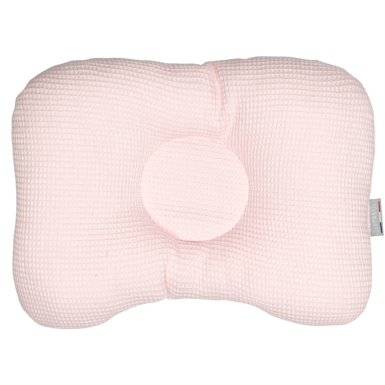 Coussin Cale-tête Ergonomique En Coton Nid D'abeille Rose