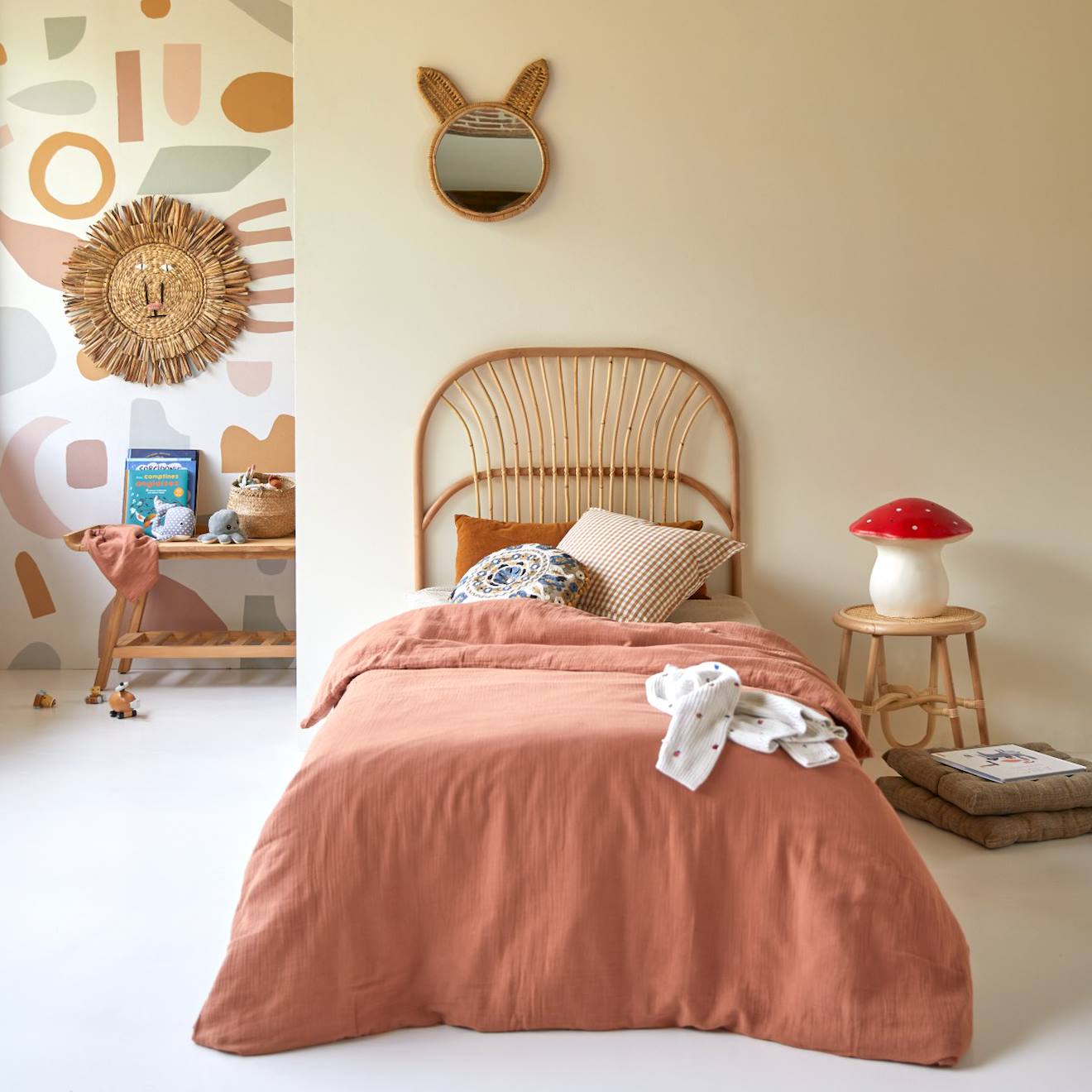 Tête De Lit Enfant En Tiges De Rotin 90 Colette Naturel