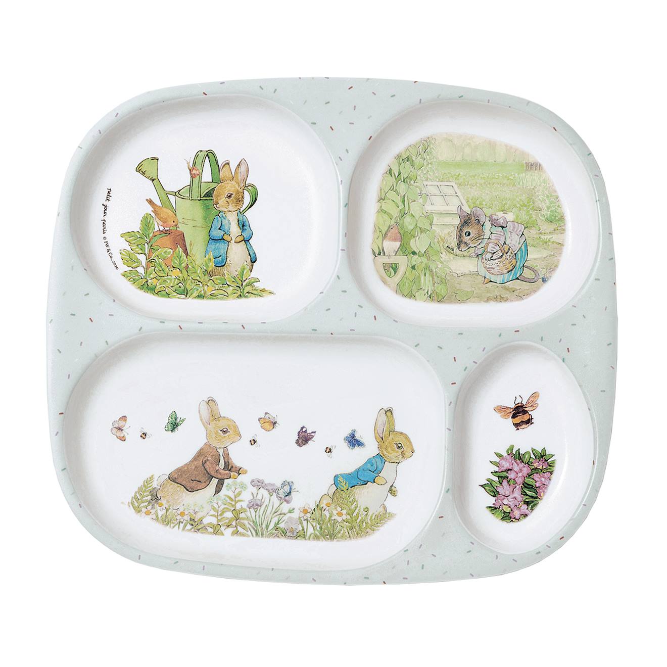 Assiette Plateau À Compartiments Pierre Lapin Gris