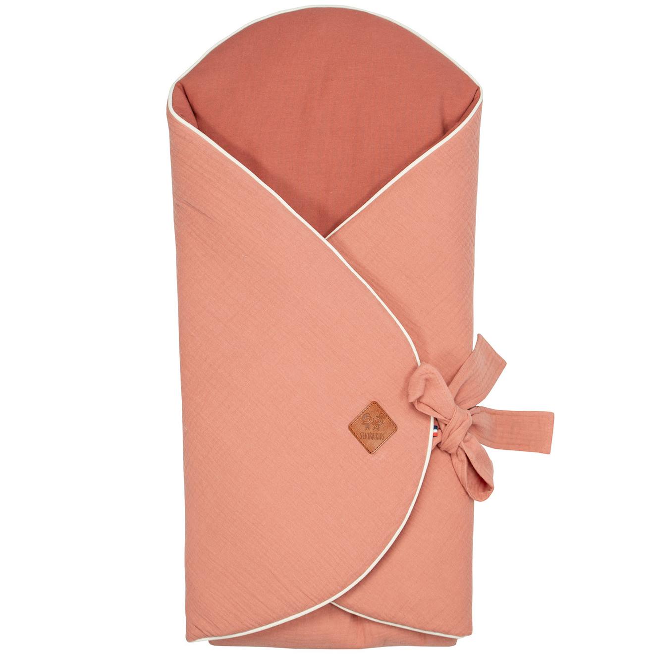 Couverture D'emmaillotage Évolutive En Gaze De Coton Jeanne Terracotta