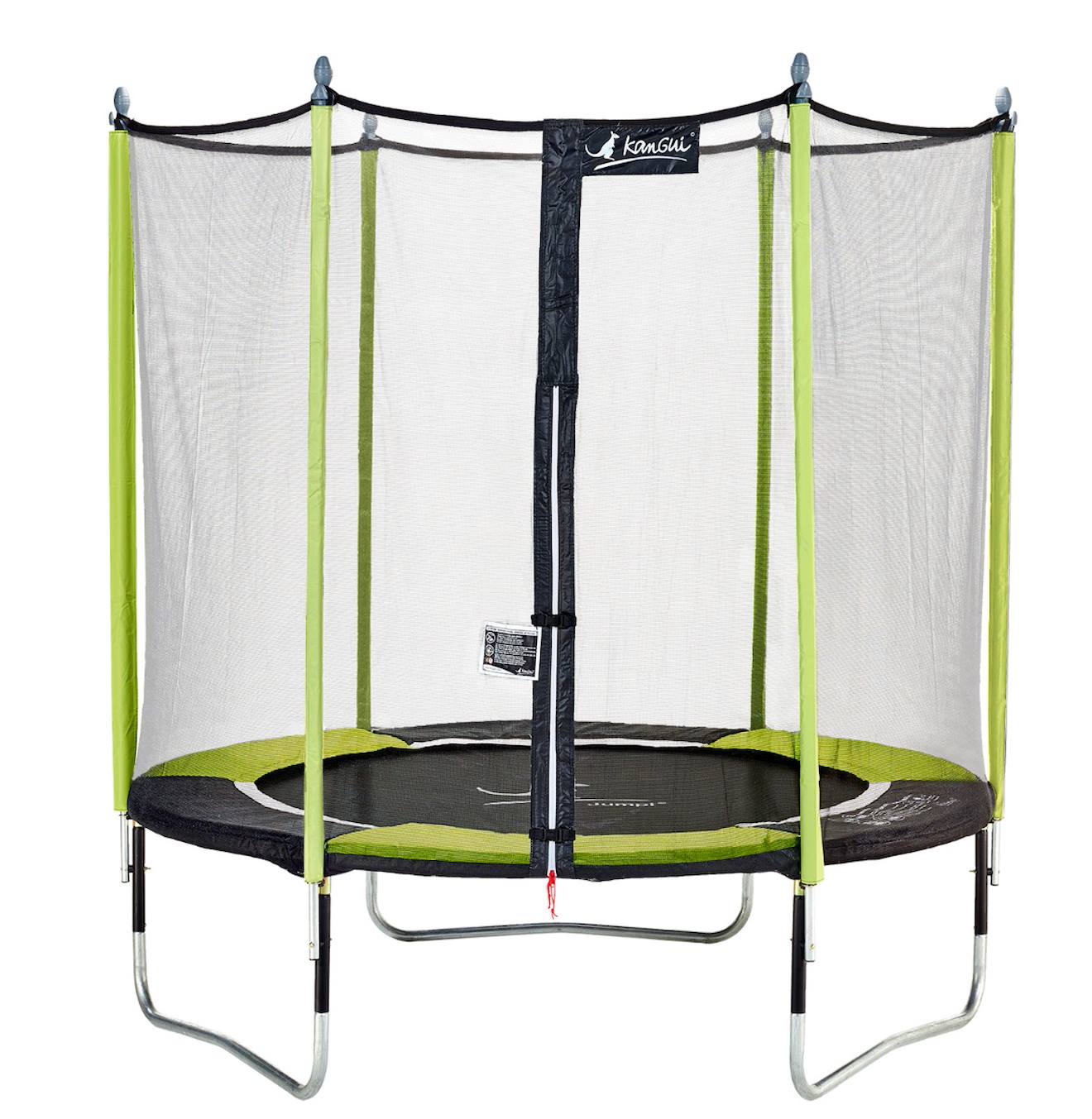 Trampoline De Jardin 244 Cm + Filet De Sécurité Jumpi Vert/noir 250 Vert