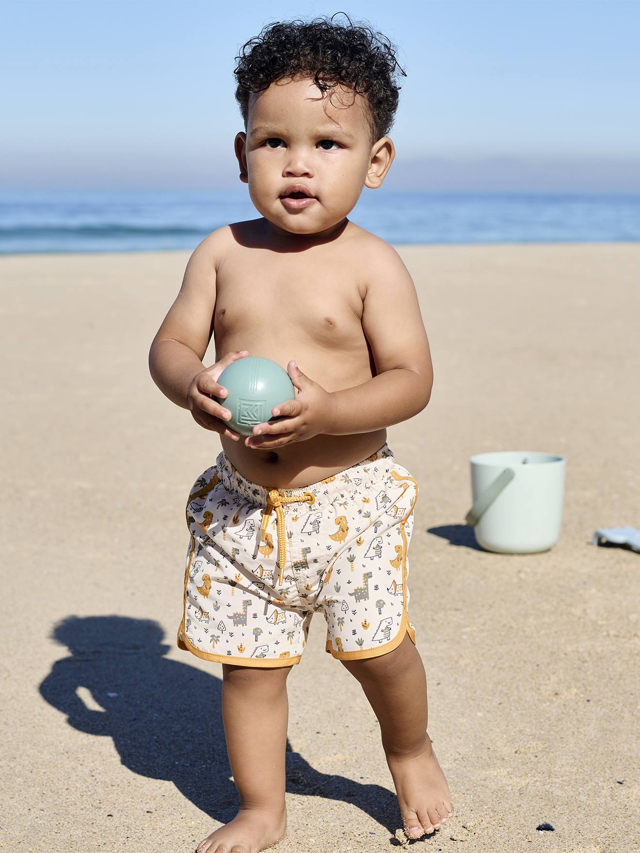 Short de bain imprimé bébé garçon ecru imprimé