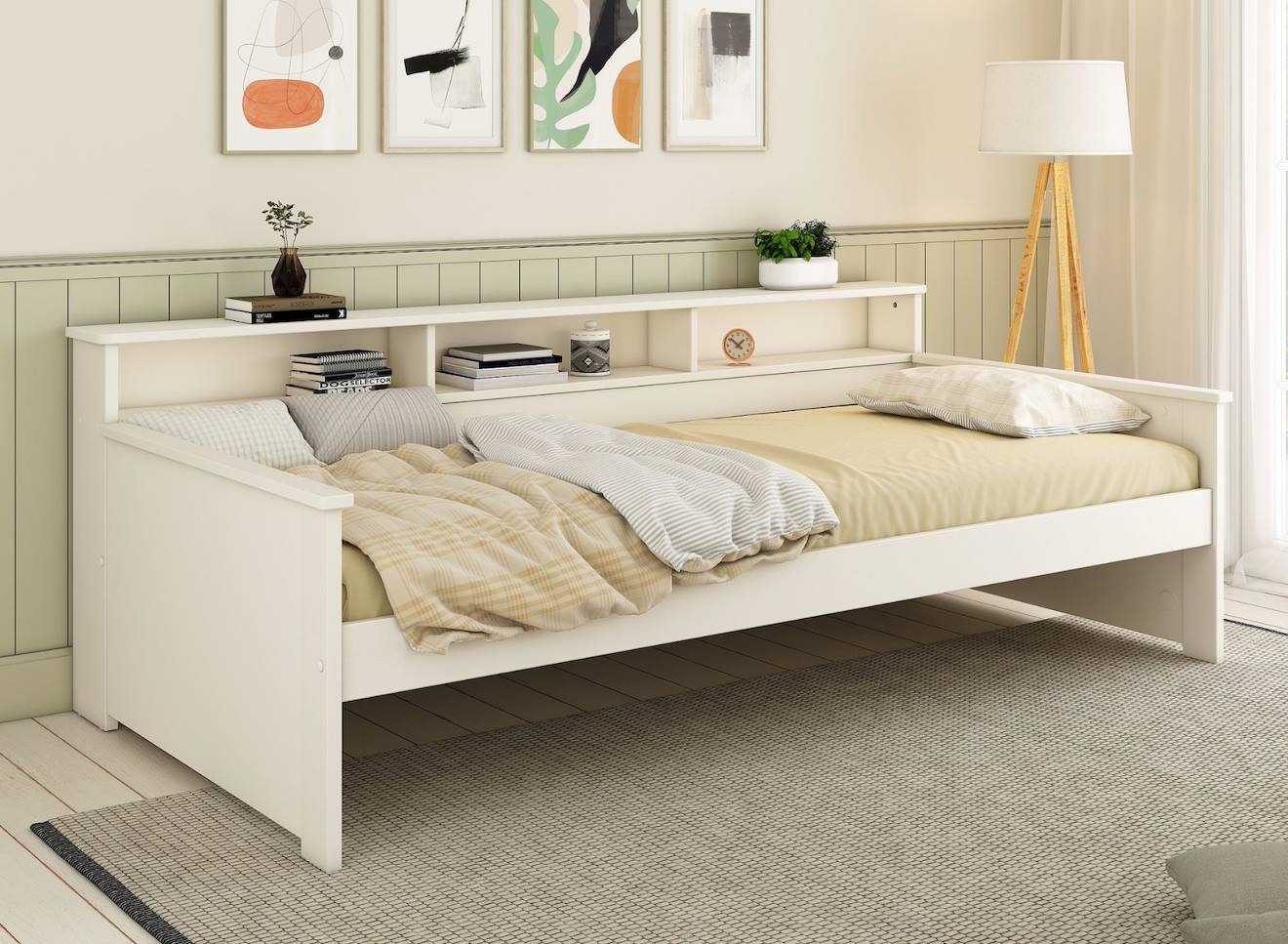 Lit Banquette Avec Rangement Oliver Blanc