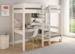 Chambre et rangement-Lit mezzanine avec bureau et fauteuil convertible calvi