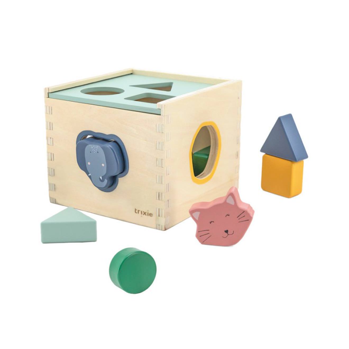 Cubes À Formes En Bois Animaux - Trixie Beige