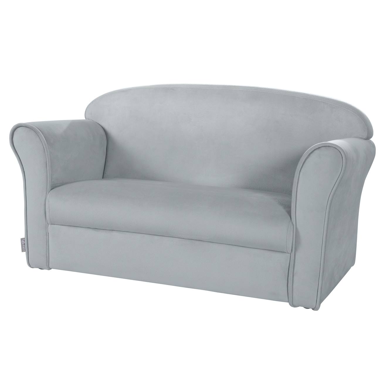 Canapé Club En Velours Doux Pour Enfant - Rembourré En Mousse - Lil Sofa Gris Argenté