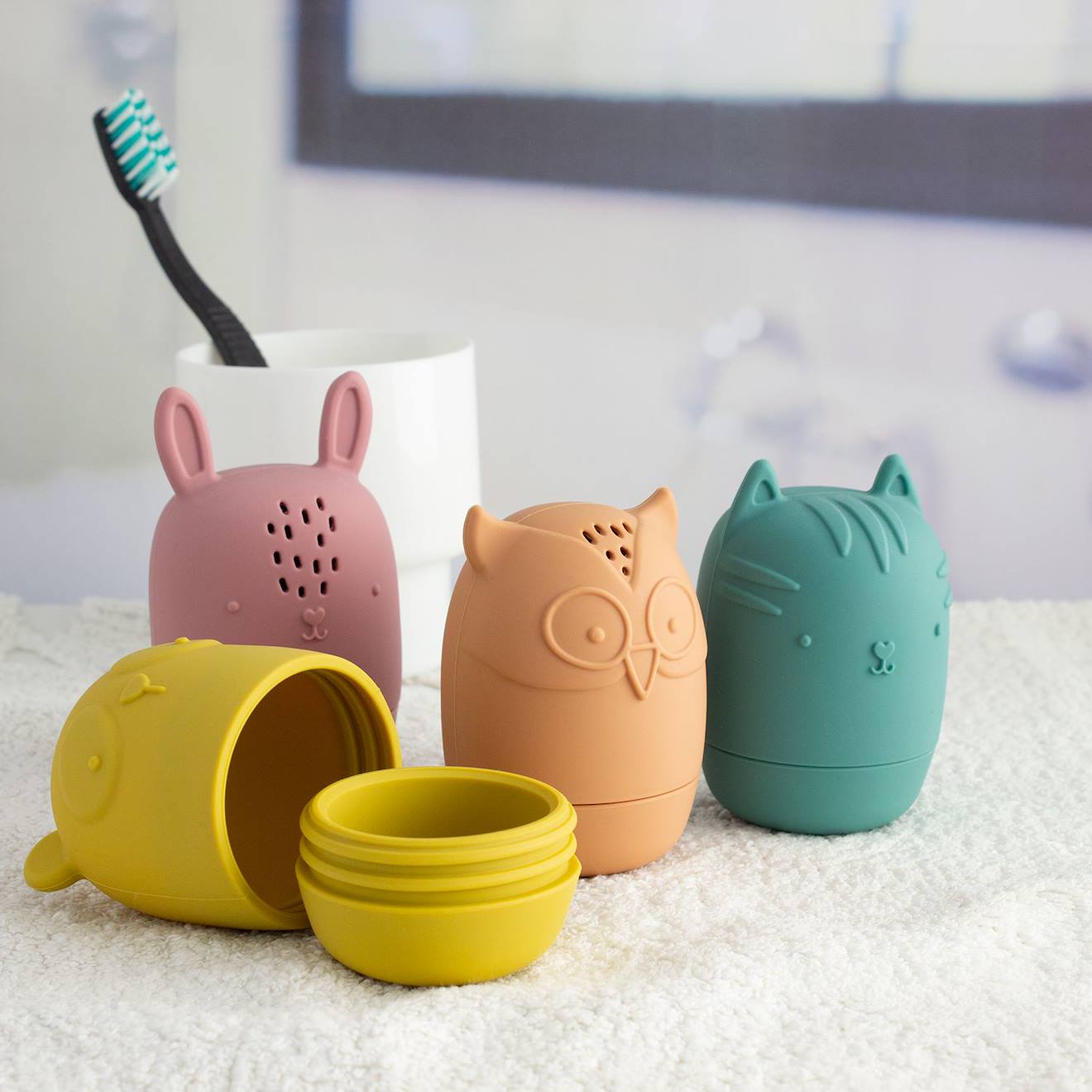Jouets Bain Silicone Animaux Aspergeurs Rouge (Ulysse) - Image 1