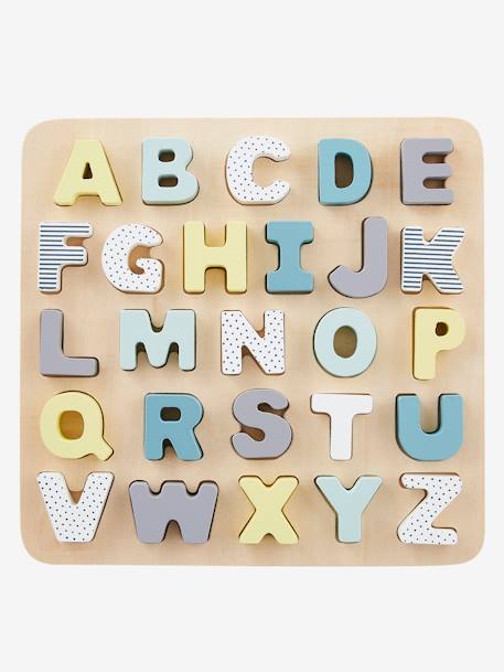 Puzzle lettres à encastrer en bois FSC® multicolore 1 - vertbaudet enfant 
