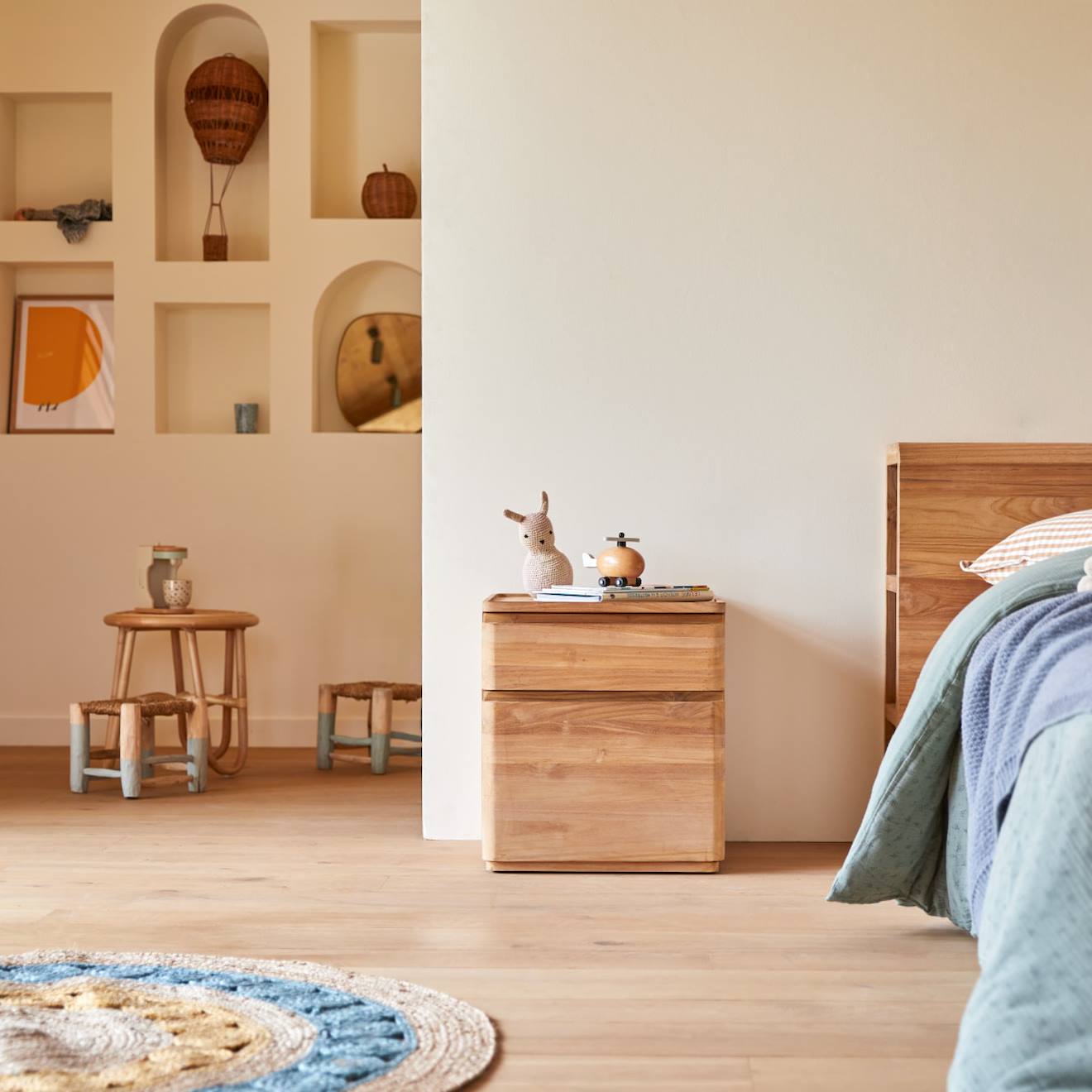 Chevet Enfant En Bois De Teck Nino Naturel
