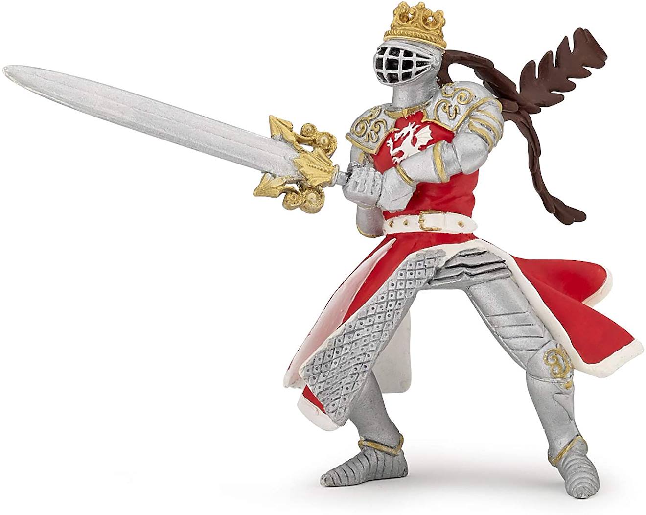 Figurine Roi Au Dragon À L'épée Rouge