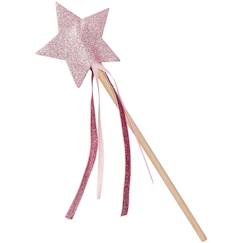 Jouet-Baguette magique à paillettes rose