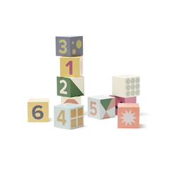 Cubes bois 10 pcs edvin  - vertbaudet enfant
