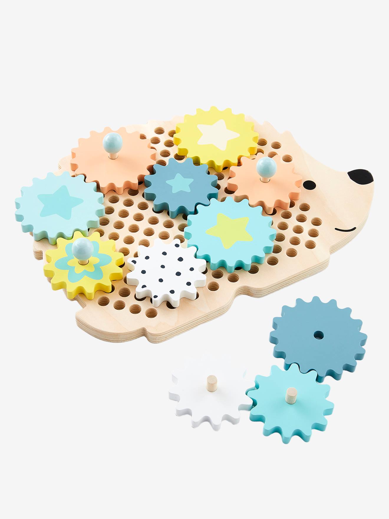 Jeu des engrenages en bois multicolore