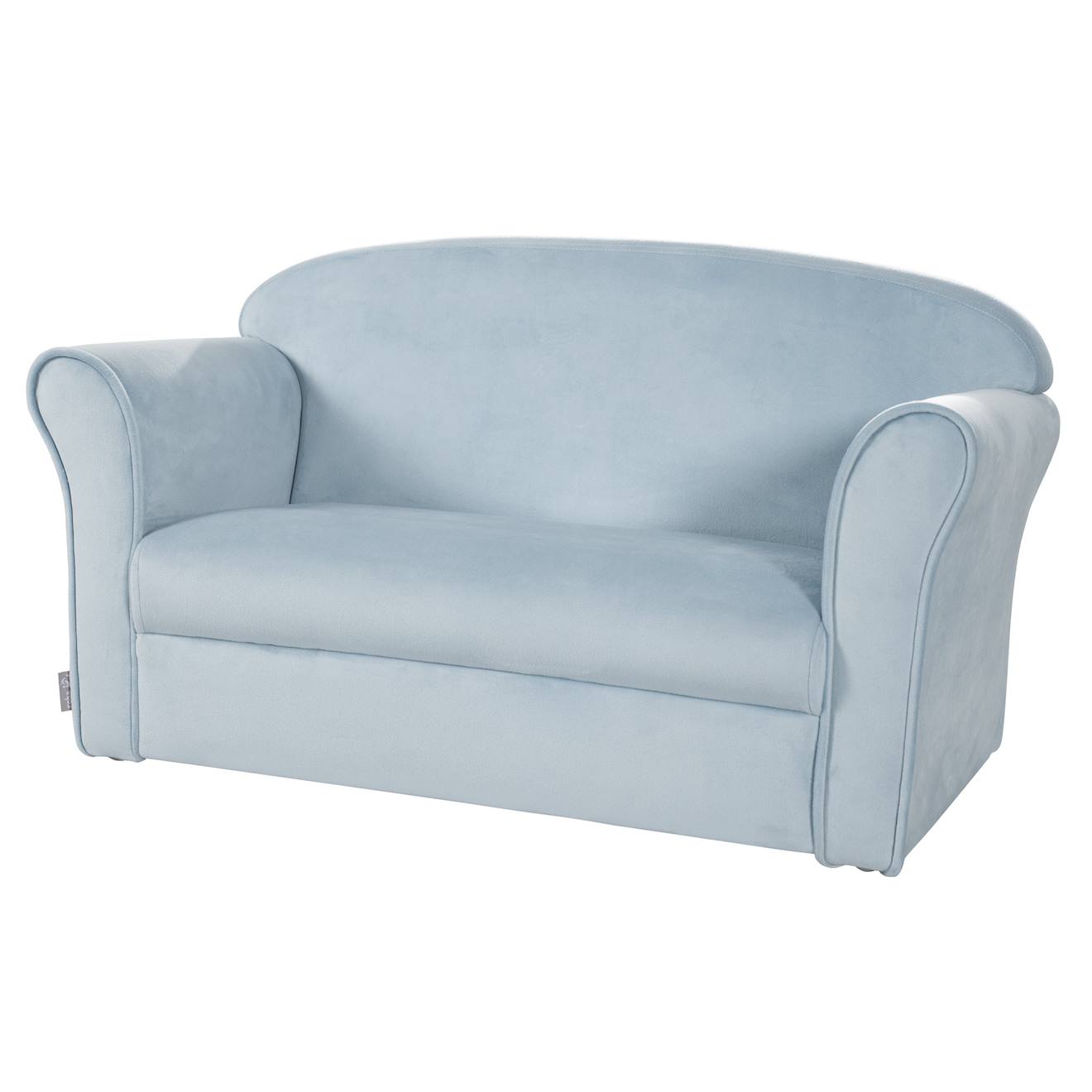 Canapé Club En Velours Doux Pour Enfant - Rembourré En Mousse - Lil Sofa Bleu Clair