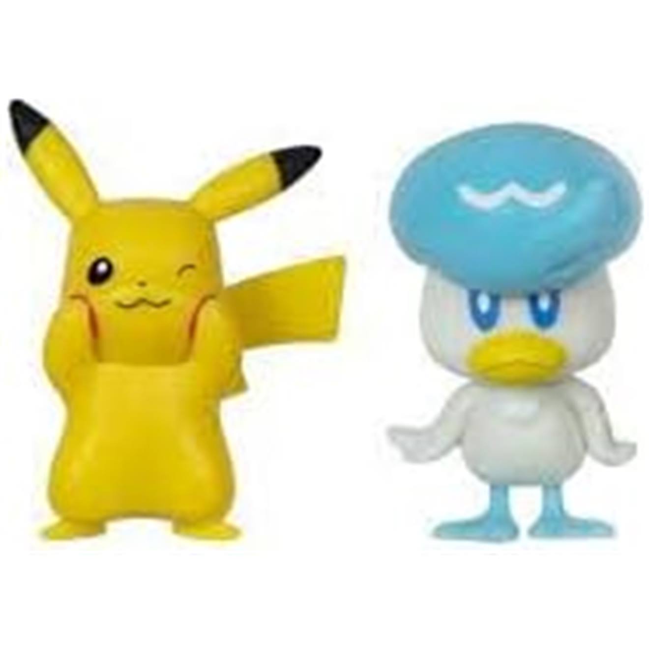 Pokémon Gen Ix - Pack De 2 Figurines Battle Pikachu & Coiffeton 5 Cm Jaune Et Bleu
