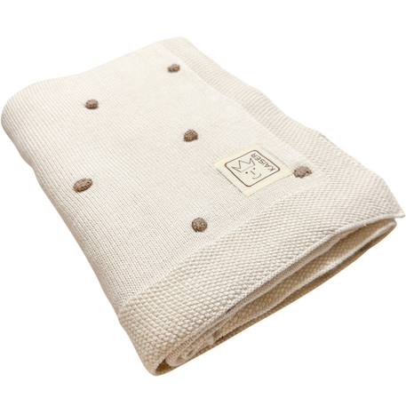 Kaiser - Couverture En Tricot Et Coton Bio Crème, Marron