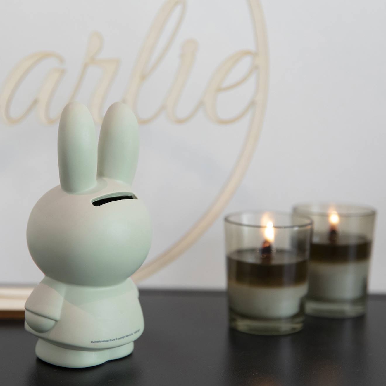 Tirelire Miffy Vert, Noir (Atelier Pierre Junior) - Image 2
