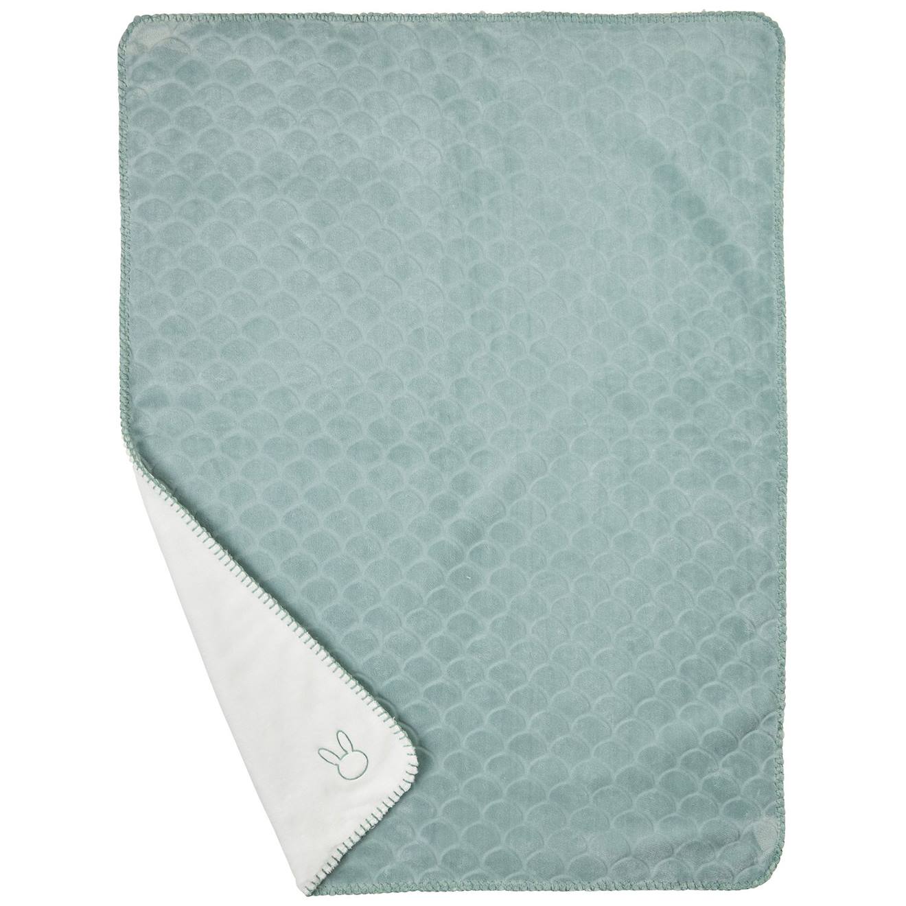 Couverture Supersoft Vert De Gris (75 X 100 Cm) Vert D'eau, Blanc