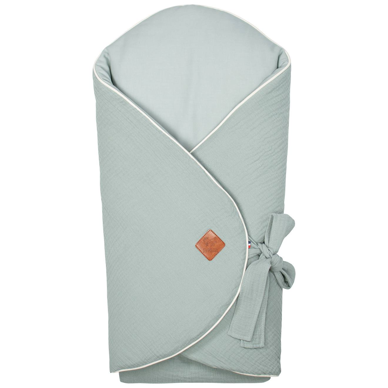 Couverture D'emmaillotage Évolutive En Gaze De Coton Jeanne Vert De Gris