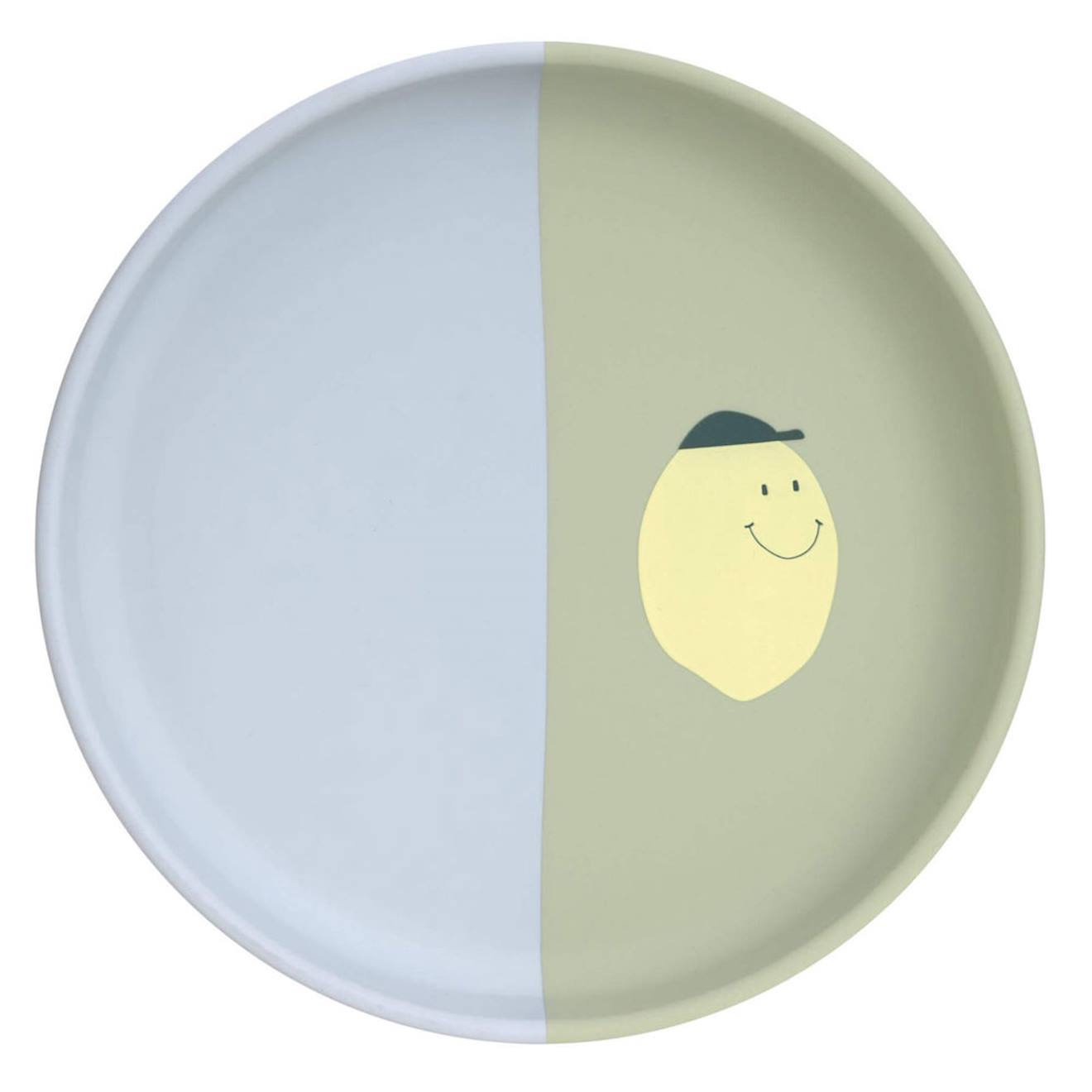 Assiette En Silicone - Happy Fruits Bleu
