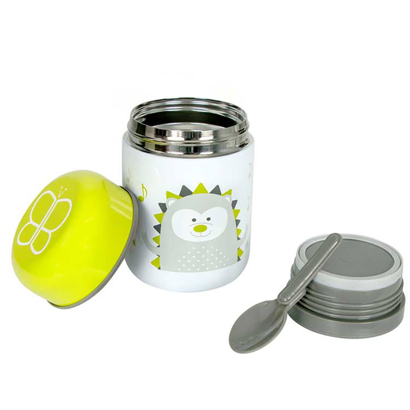 Boîte À Repas Isotherme Et Sa Cuillère Hibou Jaune
