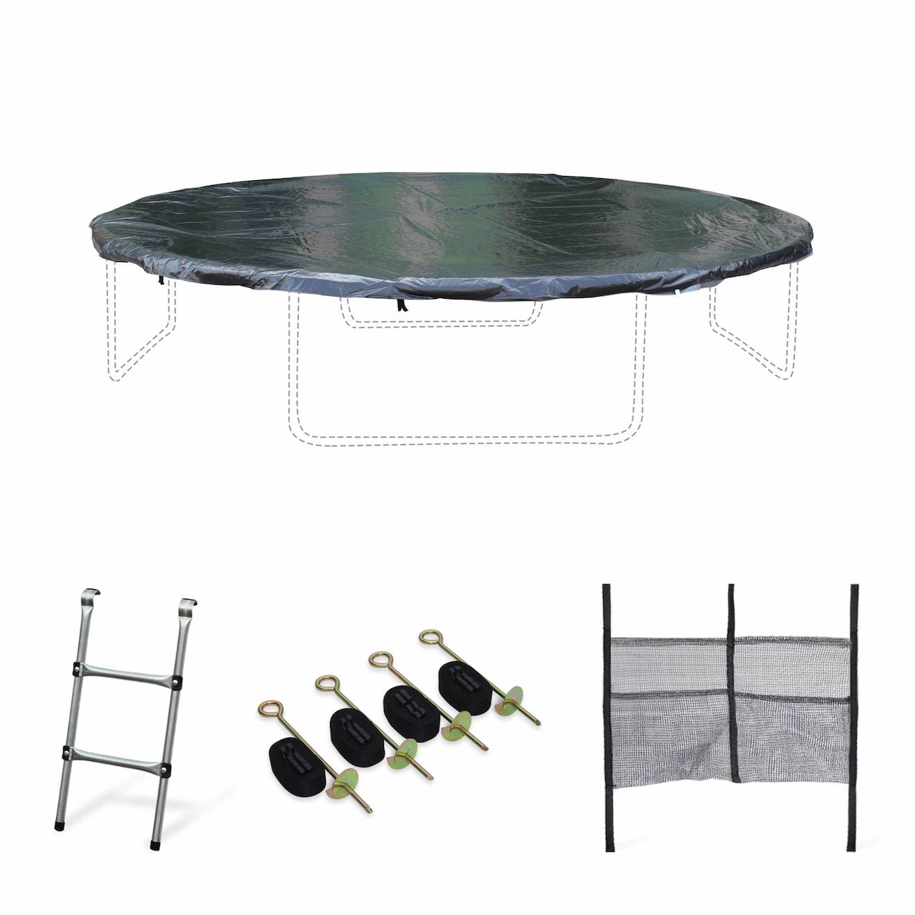 Pack Accessoires Pour Trampoline ?250 À ?490cm Pack Accessoires Noir