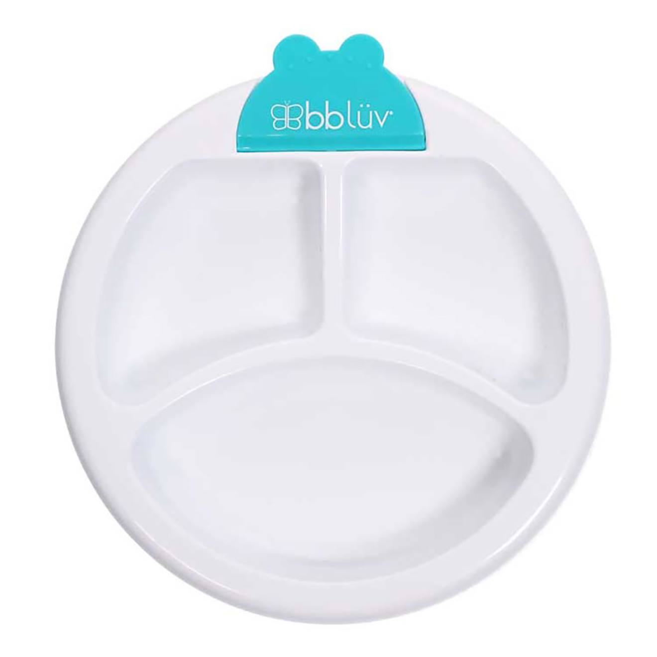 Assiette Chauffante À Compartiments Et Ventousée Bleu