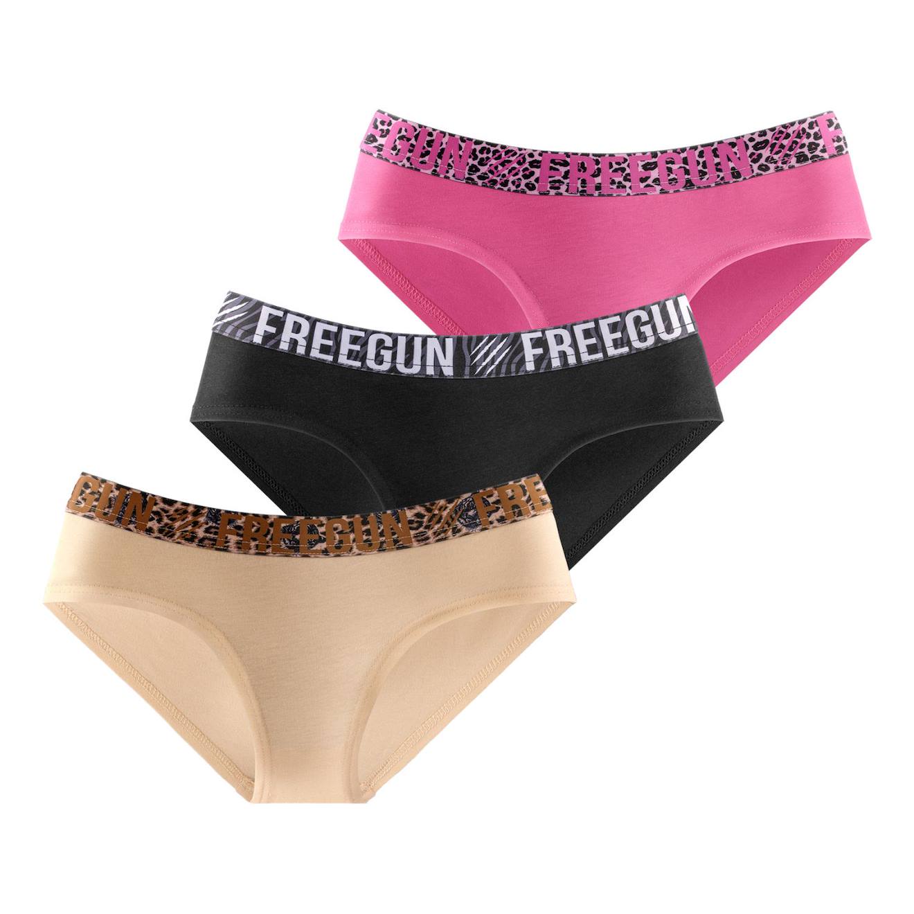 Lot De 3 Culottes En Coton Bestial Noir/rose/beige/marron