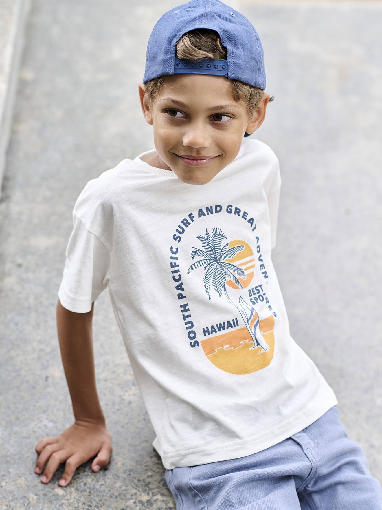 T-shirt motifs graphiques garçon écru