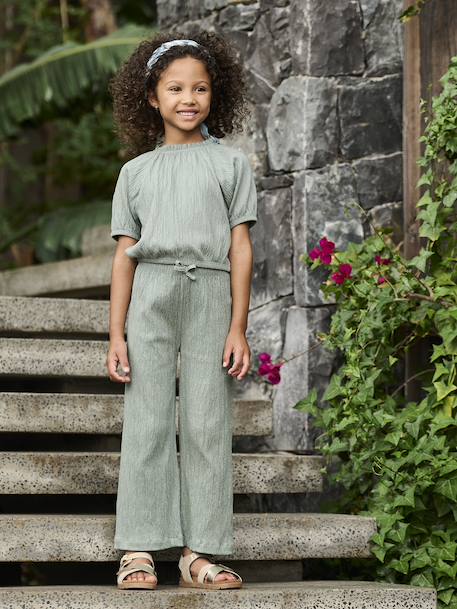 Pantalon fille legging large blanc imprimé+corail+mauve+vert sauge 11 - vertbaudet enfant 