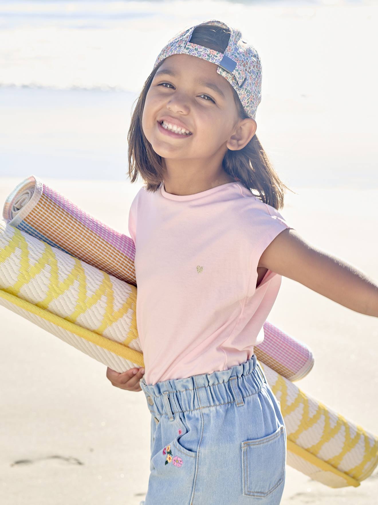 Tee-shirt fille uni fantaisie manches courtes personnalisable rose bonbon