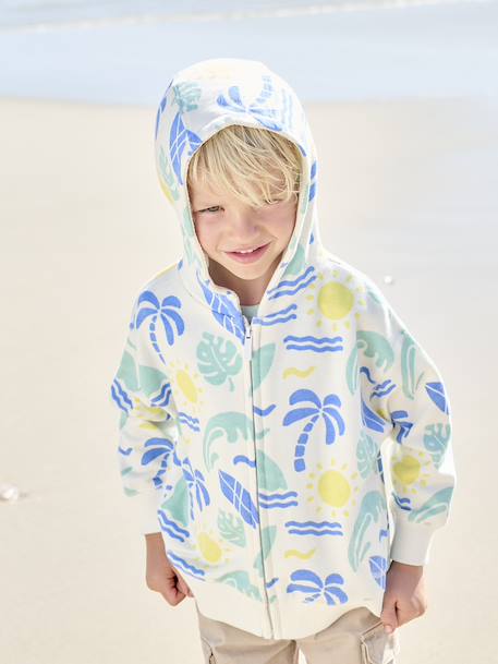Garçon-Sweat zippé à capuche motifs surf garçon