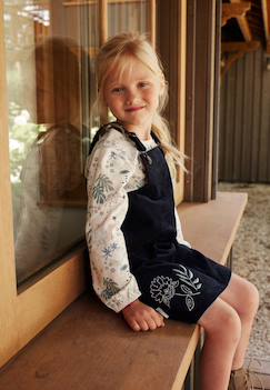 Bébé-Robe, jupe-Robe enfant en velours côtelé belle de nuit