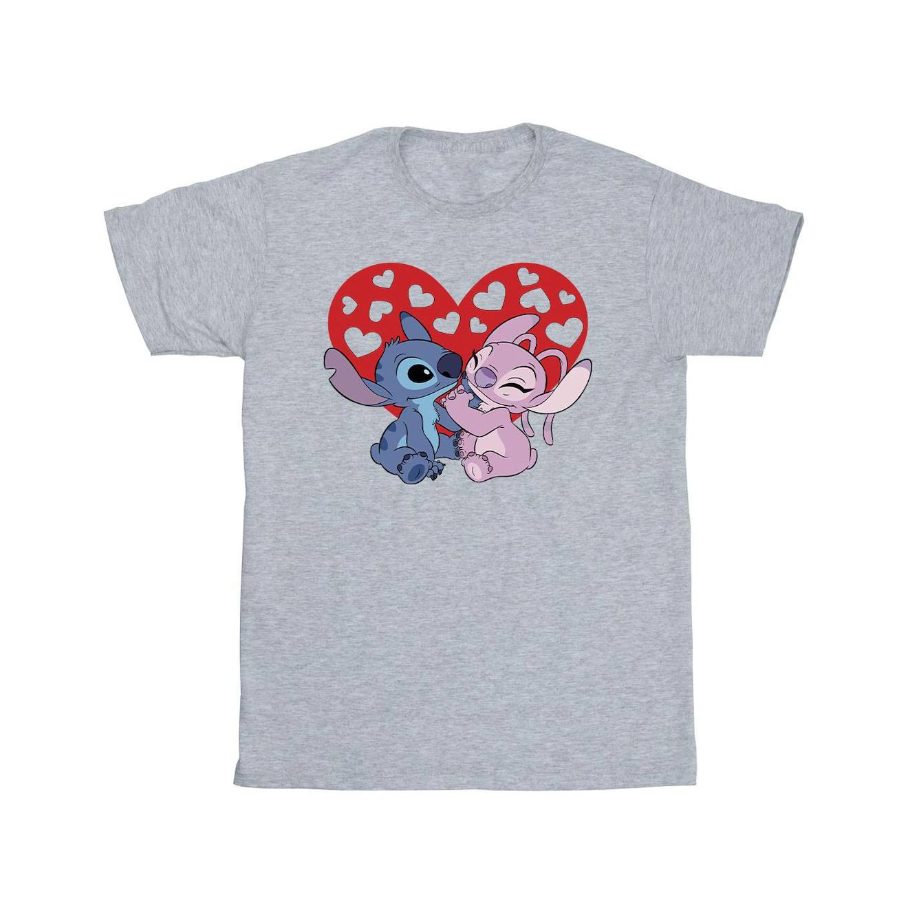 T-shirt Lilo & Stitch Coton Disney Gris Chiné