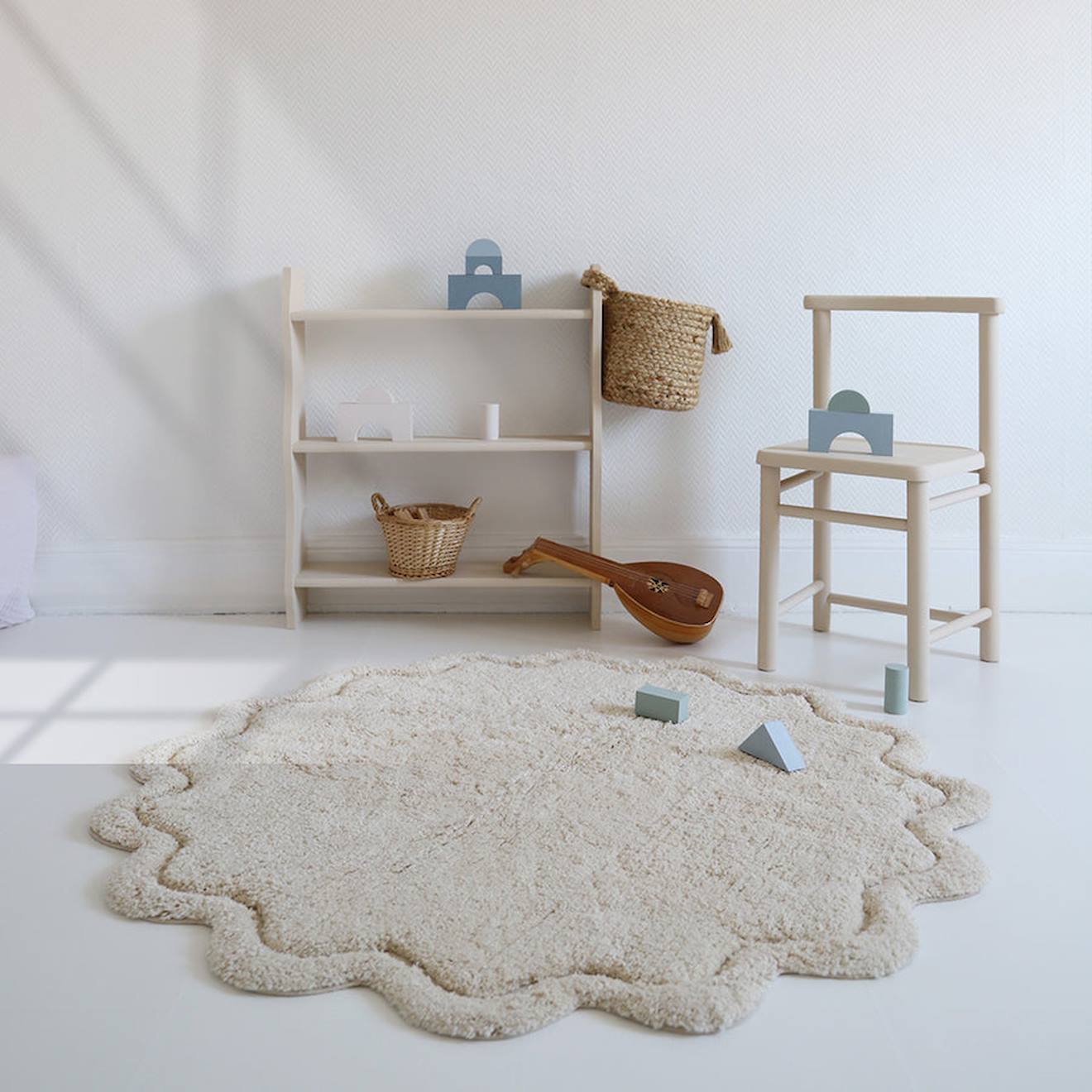 Tapis Enfant Coton Lavable Sweet April Ecru