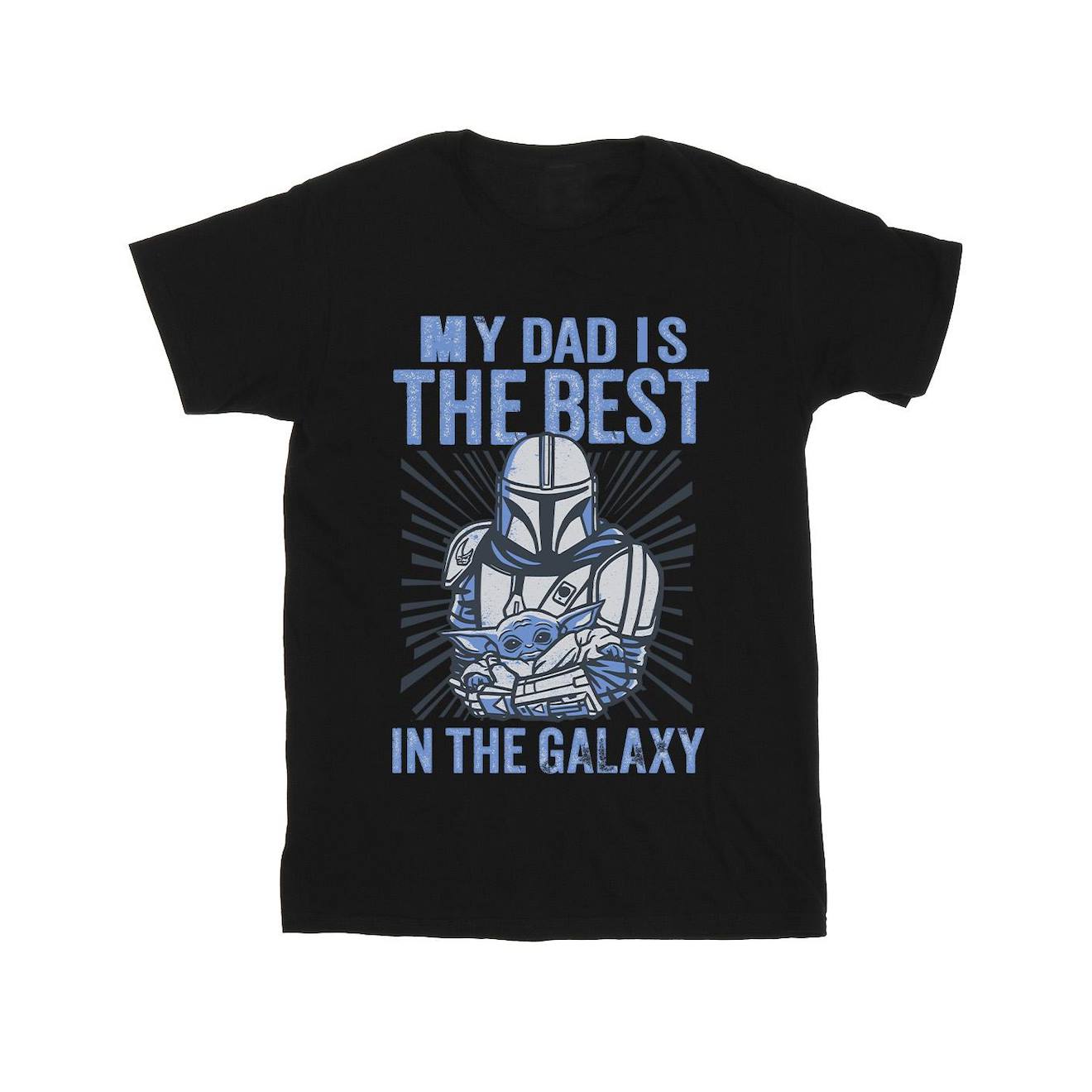 T-shirt Mandalorian Coton Star Wars Mandalorian Best Dad Noir