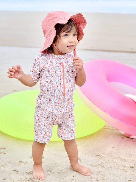 Bébé-Combinaison de bain anti UV bébé fille avec couche intégrée