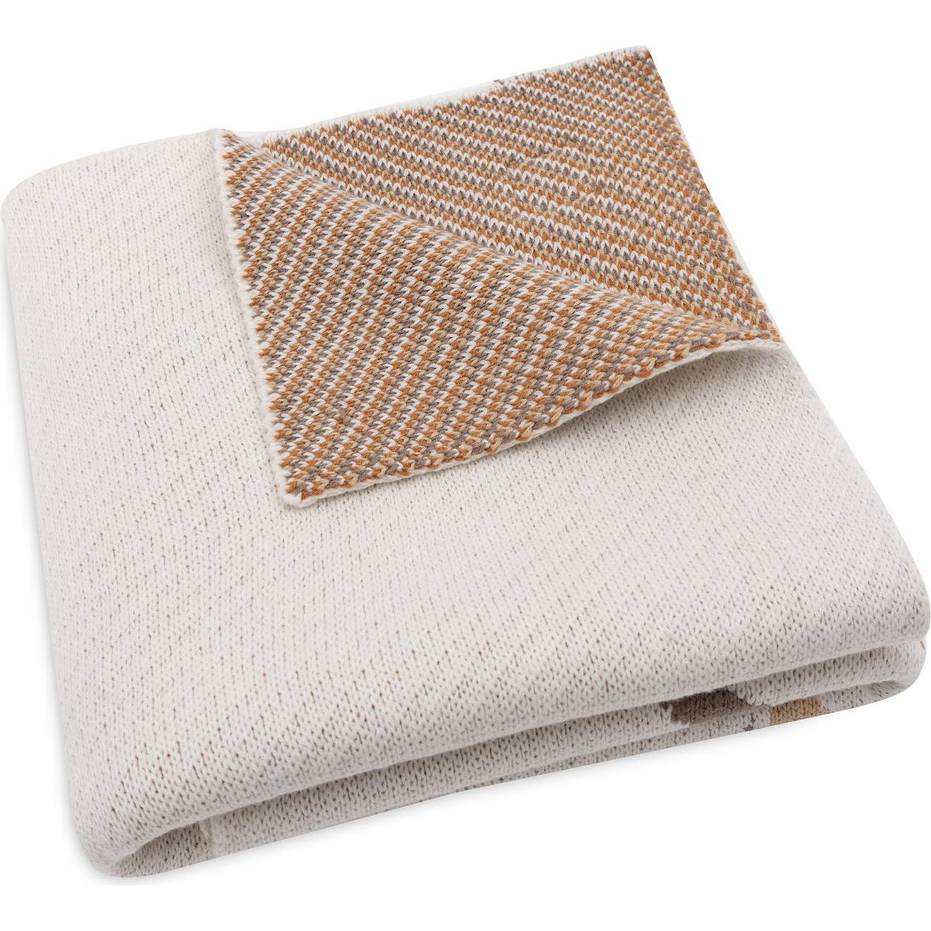 Couverture En Tricot Ecru, Maron